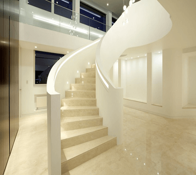 Crema Marfil Marble in a Bathroom