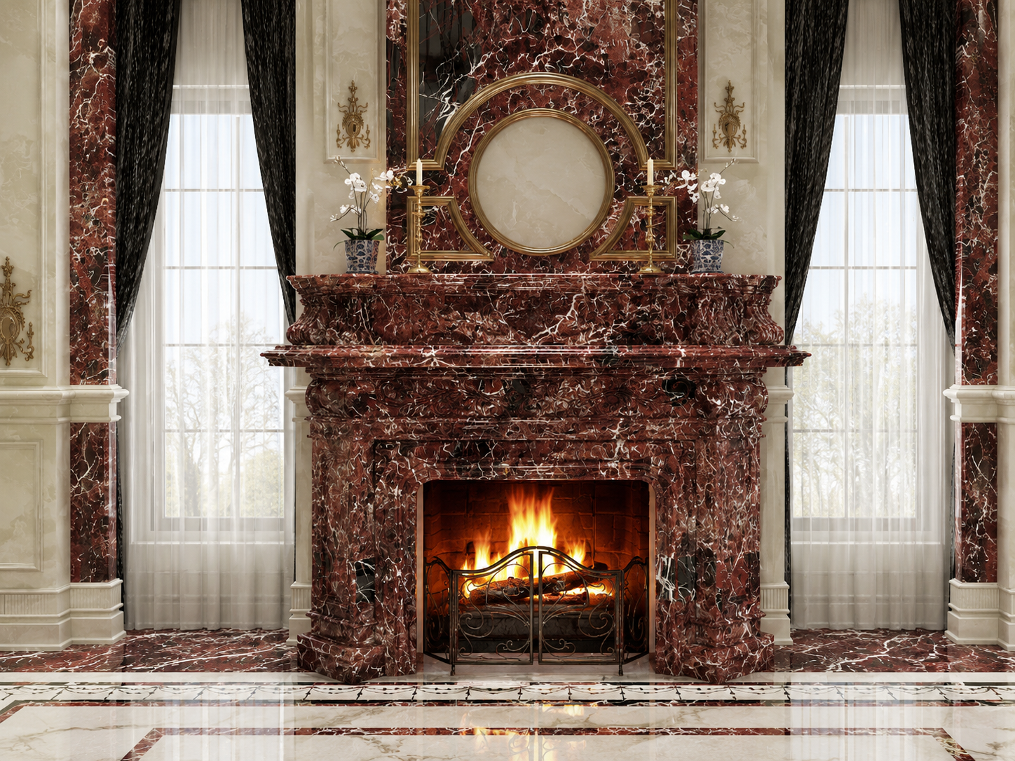 Elazig Visne Kirmizi Marble used in flooring